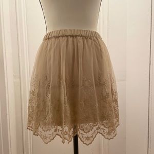 H&M Cream Lace A-Line Skirt